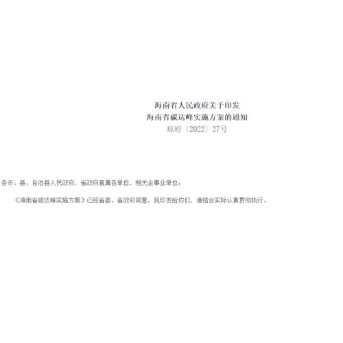 CO2排放比2005年下降65%以上!海南公布碳達(dá)峰實(shí)施方案