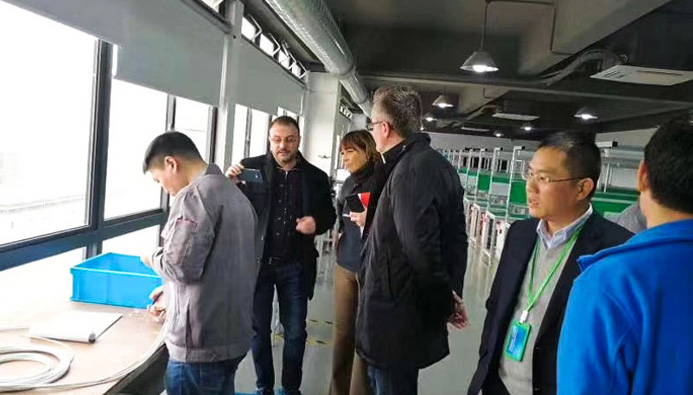 Italian customers visit the company