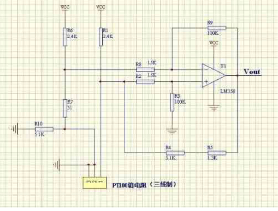 PT100 temperature sensor circuit diagram