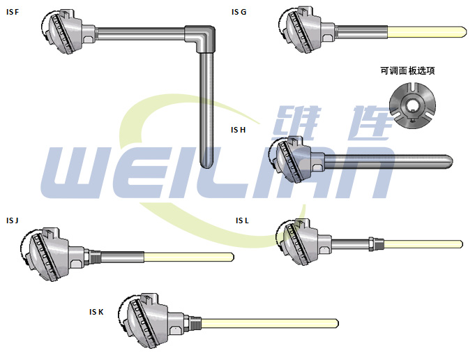 Bring base metal thermocouple temperature sensor component