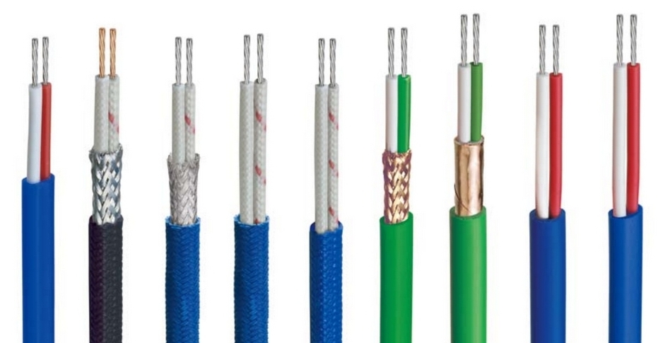 What are thermocouple temperature sensor cables and wire materials?