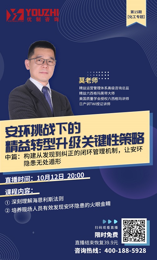 【優(yōu)制咨詢直播微課】9月7日：安環(huán)挑戰(zhàn)下的精益轉(zhuǎn)型升級(jí)關(guān)鍵性策略（中）